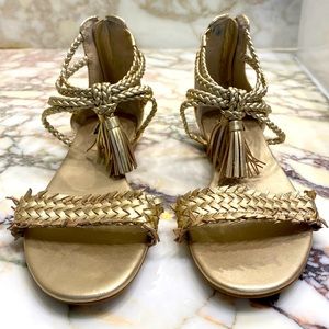 White House Black Market Gold Sandals